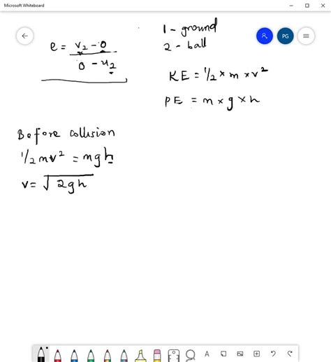 A ball is dropped from a height h above a tile floor and rebounds to a height of 0.65 h. Find ...