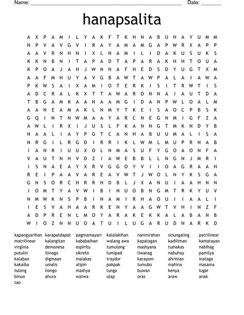 Image result for Word Search Tagalog Words