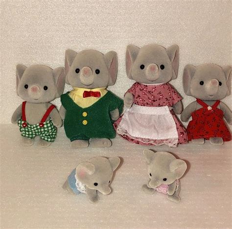 Calico Critters Elephant Family Of 6 with Babies Doll Toy | #1989467852