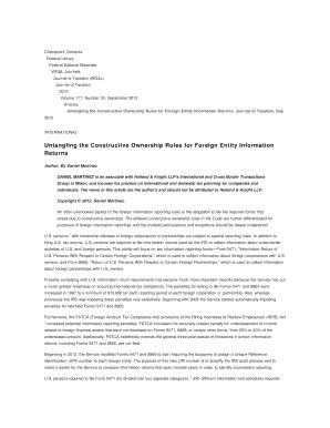 Untangling The Constructive Ownership Rules For Foreign Entity ...