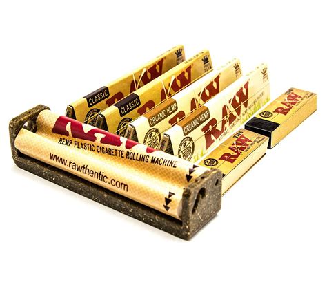 Raw King Size Cigarette Rolling Machine with 4 Papers and 2 Booklets of ...