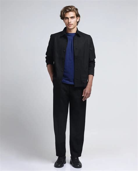 Rare Rabbit Men's Aront Black Polyester Plain Relaxed Fit Full Sleeve