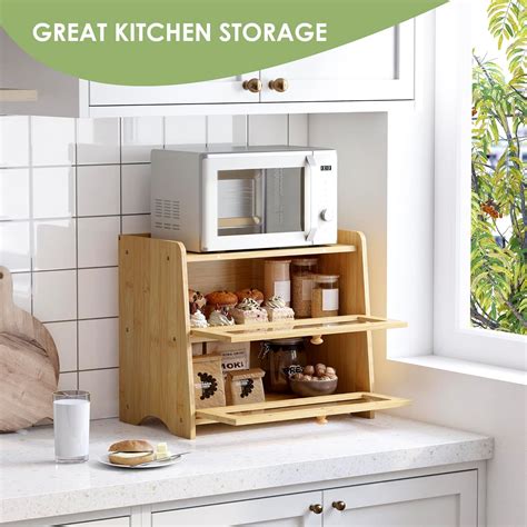 JANSNIMEN Double Layer Bread Box for Kitchen Countertop, Large India | Ubuy