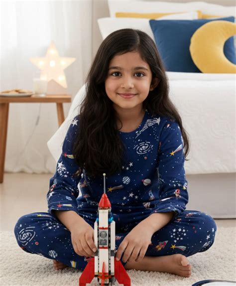 Soft Breathable Kids Cotton Sleepwear | Solar System Pyjamas Blue ...