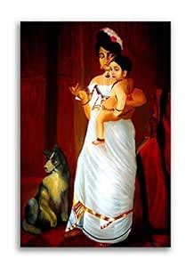 Tamatina Academic Art Canvas Painting | Lady with her Child | Raja Ravi ...