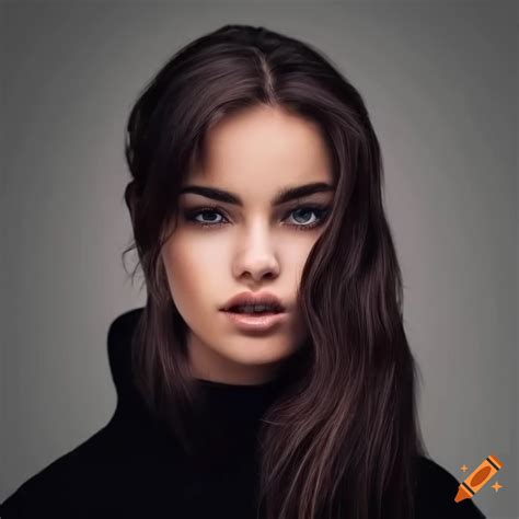 Stylish woman in black off-the-shoulder sweater on Craiyon