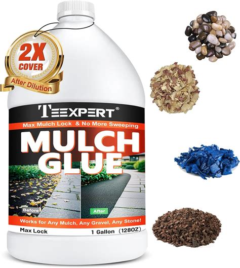 Mulch Glue, 1 Gallon Rock Glue for Landscaping, Strong Pea Gravel ...