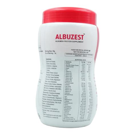 Albuzest Vanilla Powder 420 gm Price, Uses, Side Effects, Composition ...