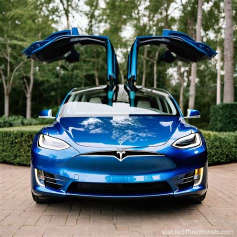 2025 Tesla Model Y in AFD Blue | Stable Diffusion Online