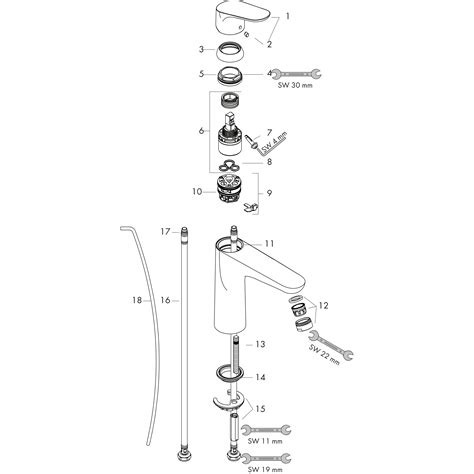 hansgrohe Washbasin mixers: Focus, Single lever basin mixer 100 ...
