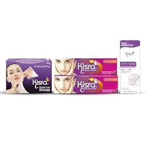 Kisra Daily Acne Care Combo – Includes Soap, Cream & Serum for Pimples ...