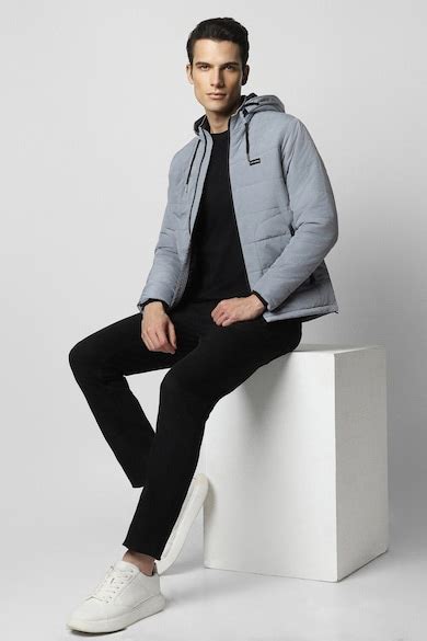 Buy Men Grey Solid Casual Jacket Online - 957590 | Van Heusen