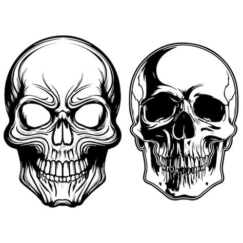 Vintage human skull vector logo | Premium Vector