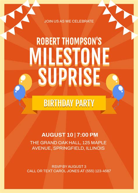 Free Surprise Party Invitation Templates, Editable and Printable