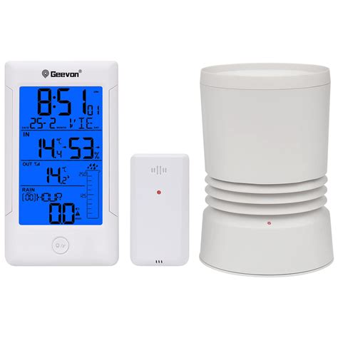 Buy Geevon Wireless Digital Rain Gauge with Outdoor Temperature Gauge ...