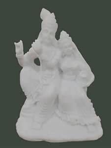 Buy VAMIKA HANDICRAFTS White Polyresin Radha Krishna Statue for Home ...