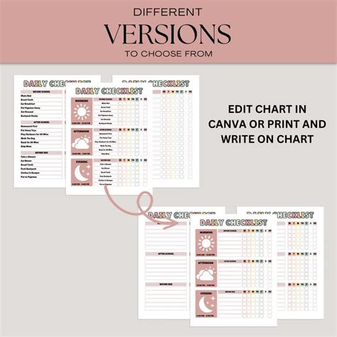Buy Earth Tones Editable Kids Chore Charts, Rewards and Allowance Daily ...