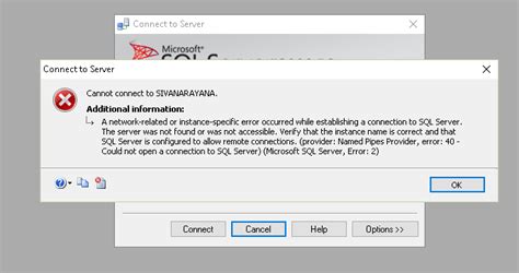 SQL Server Connection Issues 的图像结果