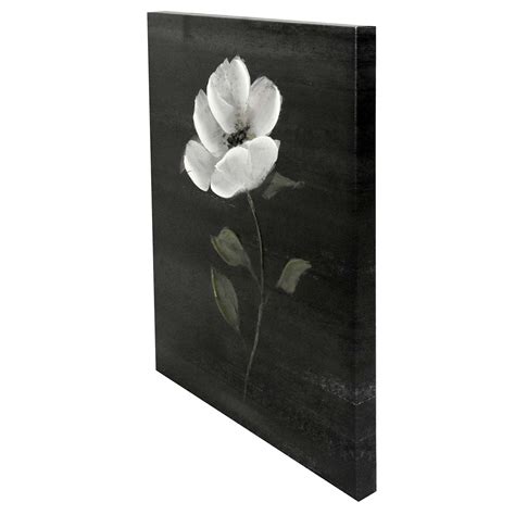 Providence Black Floral Canvas Wall Art, 16x20 | At Home