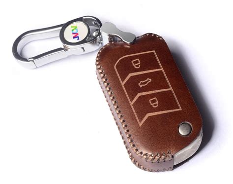 JVCV® Car Styling Soft Handmade Leather Key Cover Compatible with ...