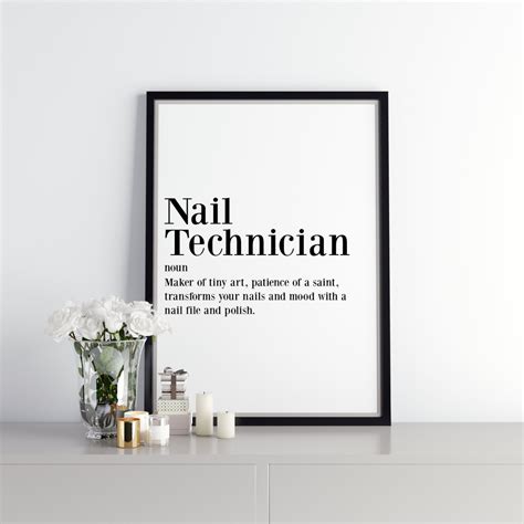 Nail Technician Definition Print, Salon Decor, Beauty Room Decor, Salon Accessories, Nail Salon ...