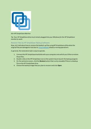 Image result for How to Set Up My HP SimpleSave Software