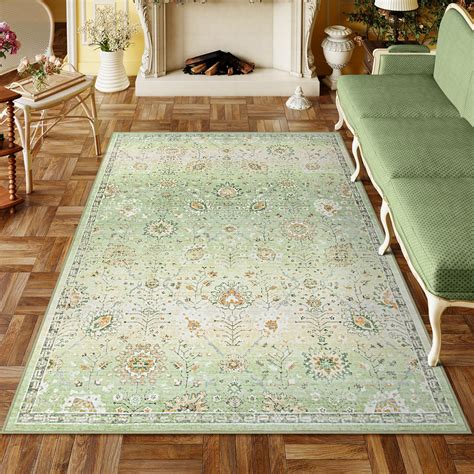 Amazon.com: Lahome Sage Green Area Rug, 5x7 Living Room Area Rug Green ...