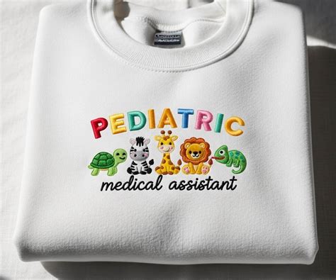 Cute Animal Pediatric Nurse Embroidered Shirt, Peds MA Gift Tee, Funny Zoo Animal RN , Pediatric ...