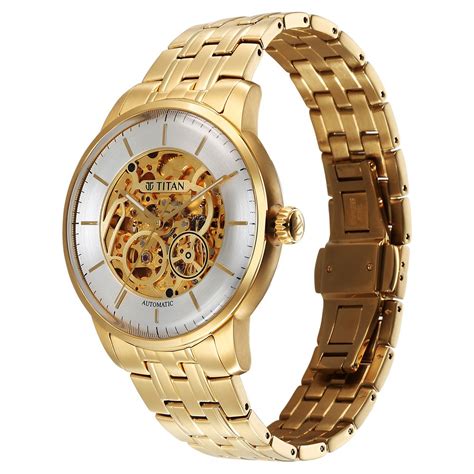 Buy Online Titan Golden Heart Skeletal Automatic Analog with Silver ...