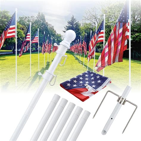 Amazon.com : Yard Flag Pole for Outside Ground - 8.5 ft Tangle Free ...