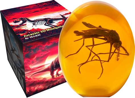 VEOJEIN Jurassic 3D Mosquito in Amber Resin [3D-B], Detailed ...