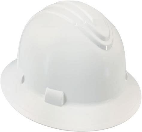 BRITEGUARD White Industrial Safety Helmet, ANSI Approved 6-Point ...