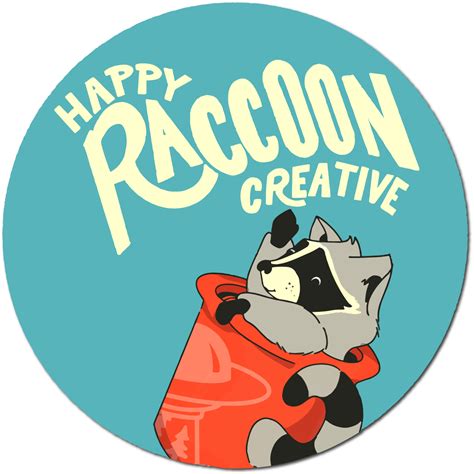 Happy Raccoon Creative stickers | Sticker Mule India