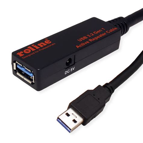 ROLINE USB 3.2 Gen 1 Aktives Repeater Kabel, schwarz, 10 m - SECOMP GmbH