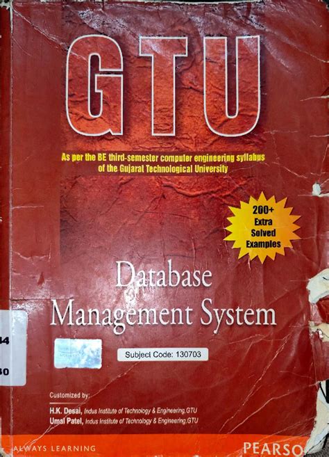 DBMS Concepts and Applications - GTU Subject Code: 130703 - Studocu