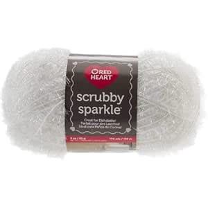 RED Heart Scrubby Sparkle Yarn, Marshmallow : Amazon.in: Home & Kitchen
