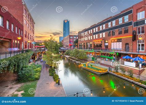 Oklahoma City, Oklahoma, USA Cityscape in Bricktown Stock Photo - Image ...
