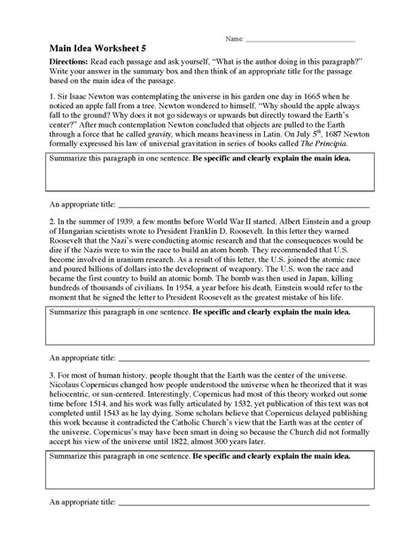 Supporting Details Worksheets - Worksheets Library