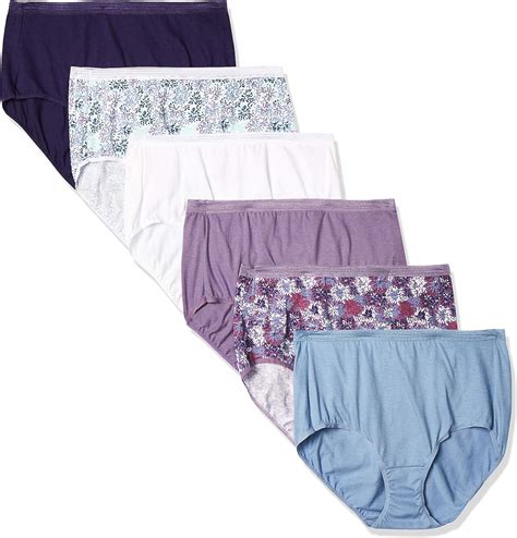 Hanes Women's Signature Cotton Breathe Briefs Underwear Pack, 6-Pack ...