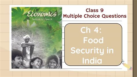 Food Security in India Class 9 MCQs: CBSE Economics Chapter 4 Multiple ...