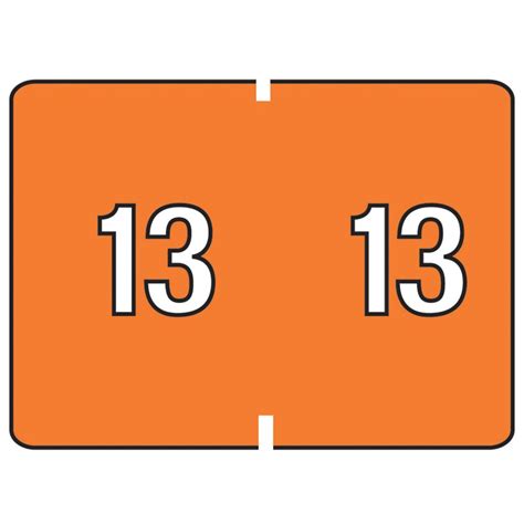 Smead Year-Color Coded Labels, 2013, 1" W x1/2" H, Dark Orange, 500 ...