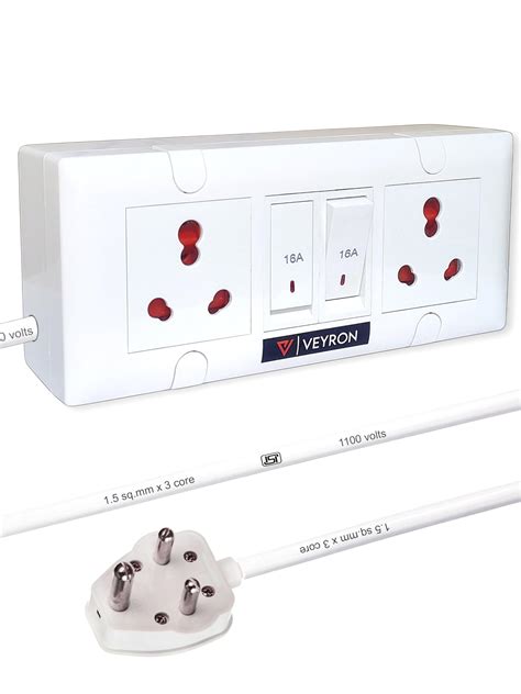 Buy Veyron Electric 16 Amp Extension Board - Two 6/16A Socket And Two ...