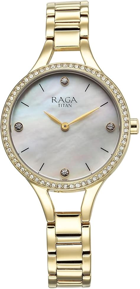 Titan Raga Showstopper Quartz Analog Mother of Pearl Dial Metal Strap ...