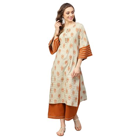 Get Printed Flare Sleeve Tunic & Palazzo Bottoms Co-ord Set at ₹ 1799 ...