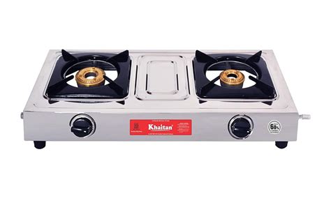 Khaitan 2 Burner Classic DLX Stainless Steel Manual Gas Stove 1 Year ...