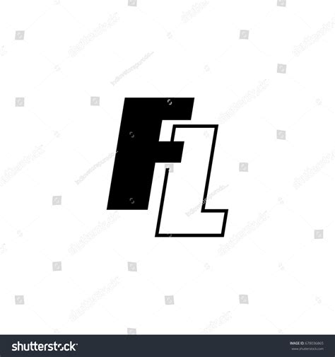 Letter F L Logo Overlapping Black Stock Vector (Royalty Free) 678036865 ...