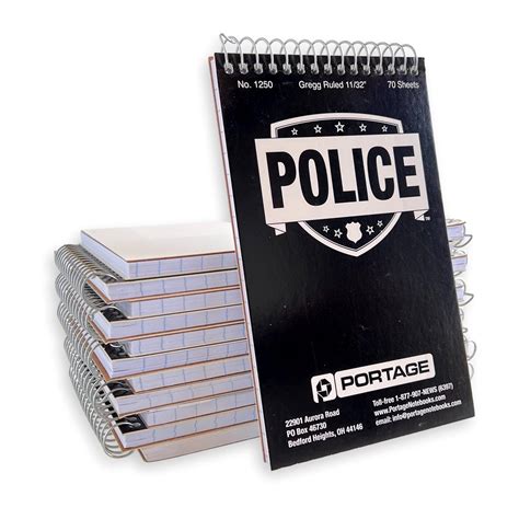 Portage Police Notebook - Pocket Sized 3.75 x 6 Professional, Top Bound ...