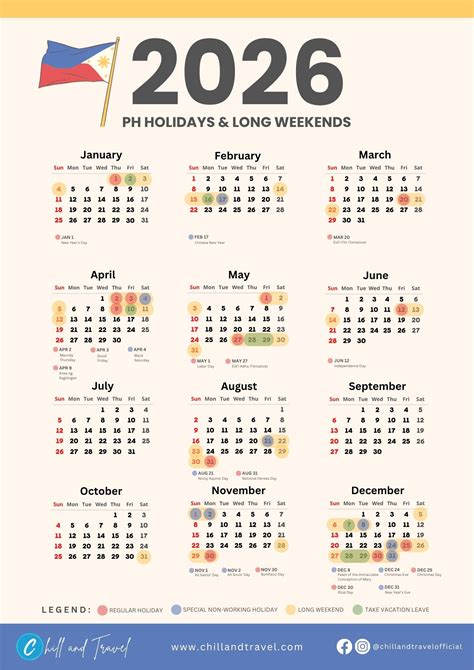 2026 Philippine Holidays & Long Weekends Calendar