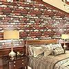 Univocean 3D Pattern Red Brick Design Self Adhesive Wallpaper, (45 X ...