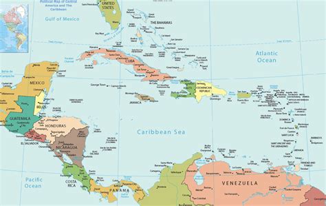Central And South America Map With Capitals